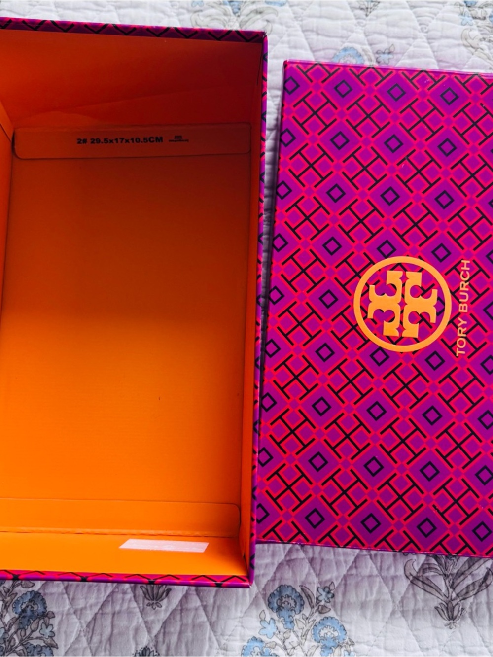 Tory Burch Pink and Orange Geometric Gift Box
